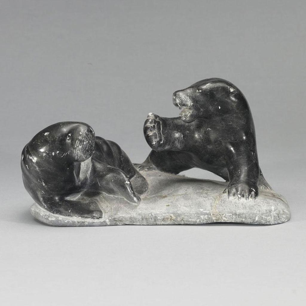 Juanisi Jakusi Itukalla (1949) - Polar Bear Attacking Seal