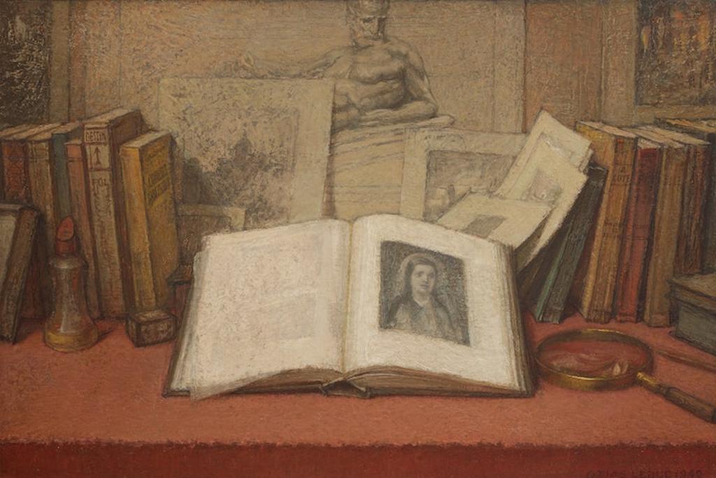 Ozias Leduc (1864-1955) - Nature morte au livre (Crépuscule de Michel-Ange)