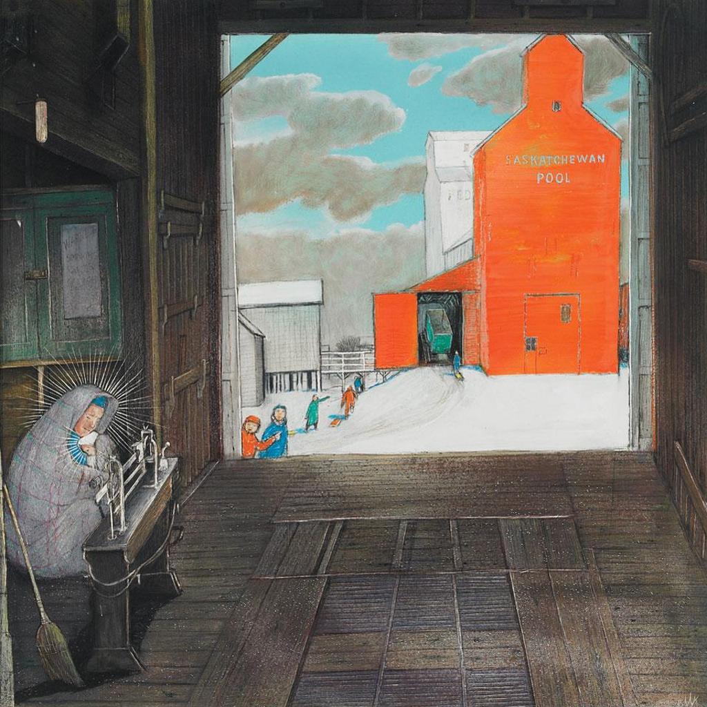 William Kurelek (1927-1977) - Prairie Call To Cold Company (Nativity In Canada Series)