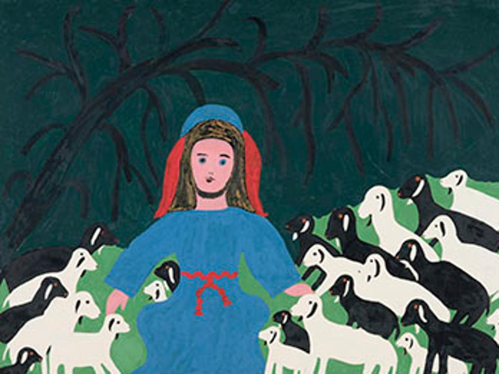 Amos Ferguson (1920-2009) - Shepherd with Flock