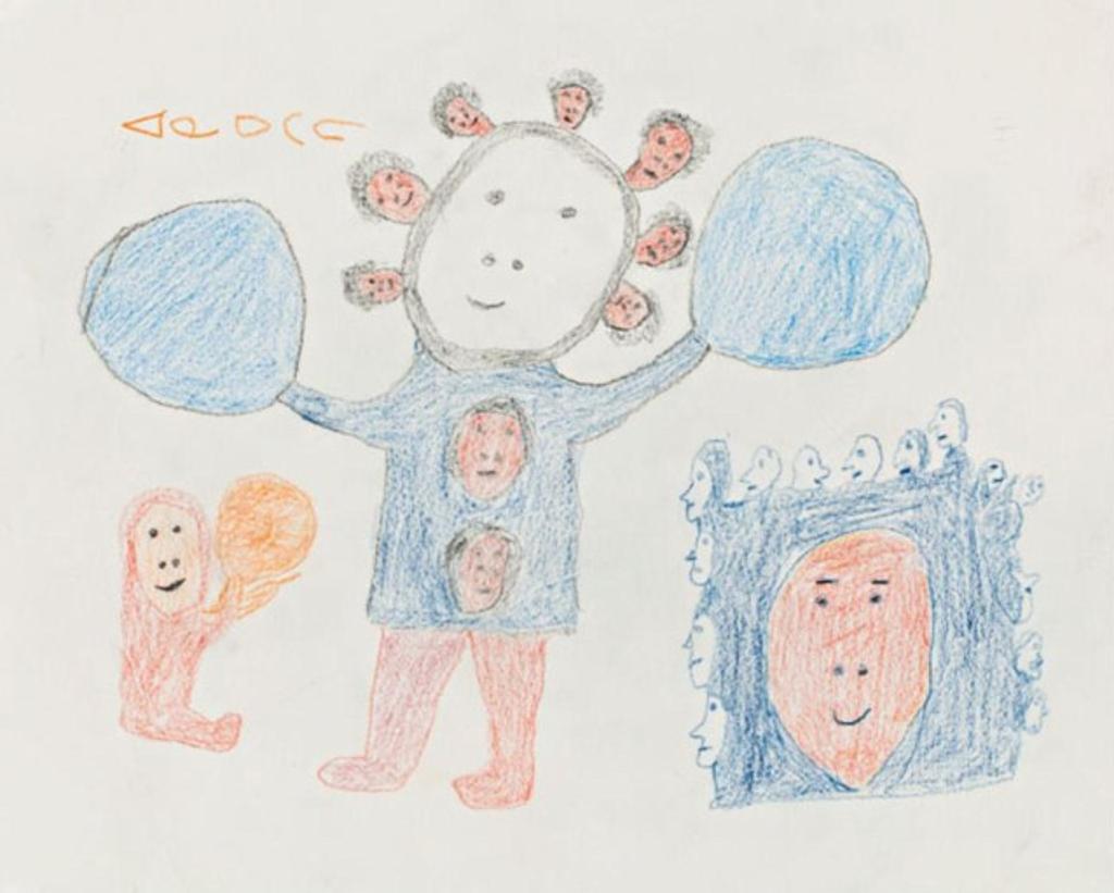 Luke Anowtalik (1932-2006) - Untitled (Drum Dance Fantasy), 2004, Coloured pencil drawing