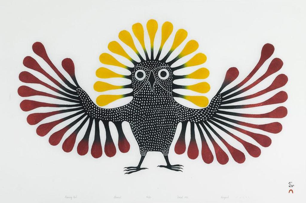 Kenojuak Ashevak (1927-2013) - Preening Owl