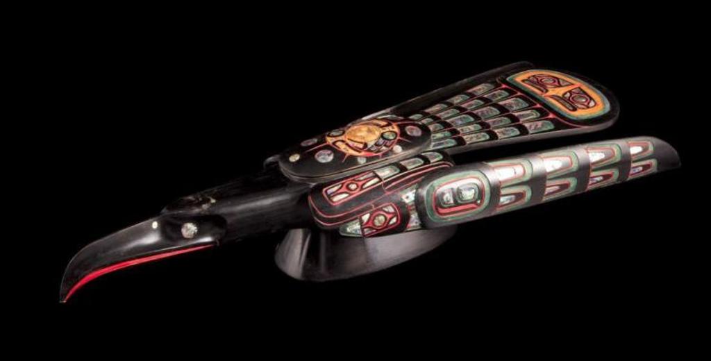 Jacob Lewis - a carved and polychromed Raven and Sun bowl