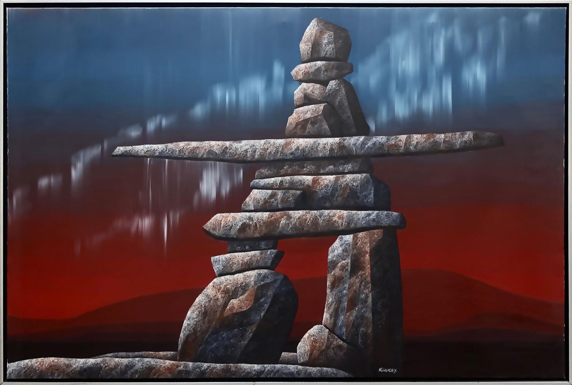 Kenneth (Ken) Michael Kirkby (1940-2023) - Untitled (Inukshuk With Dancing Lights)