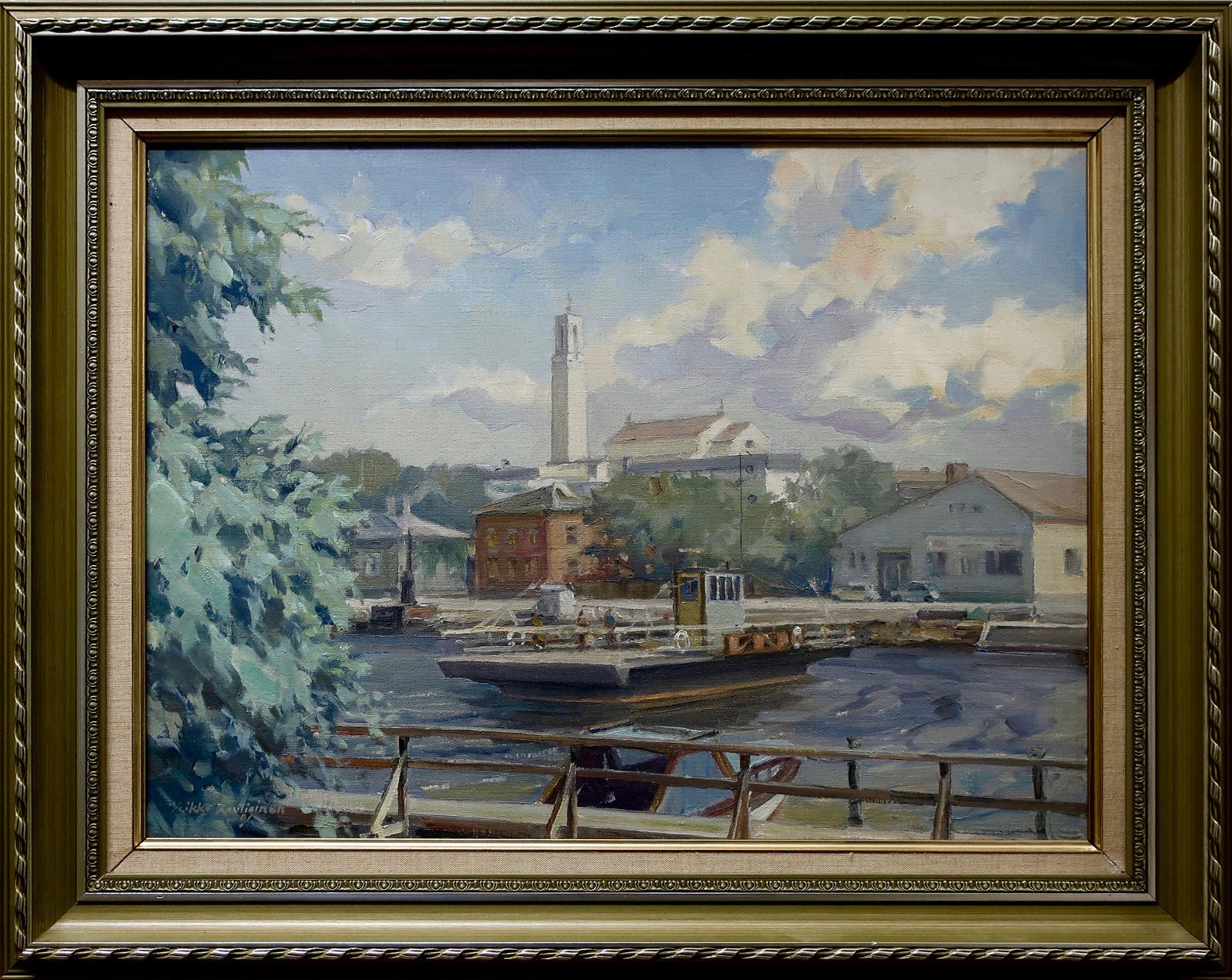 Veikko Rautiainen (1917-1999) - Turku Aurajoki Föri (Ferry Used To Cross River, Aura, Turku, Finland)