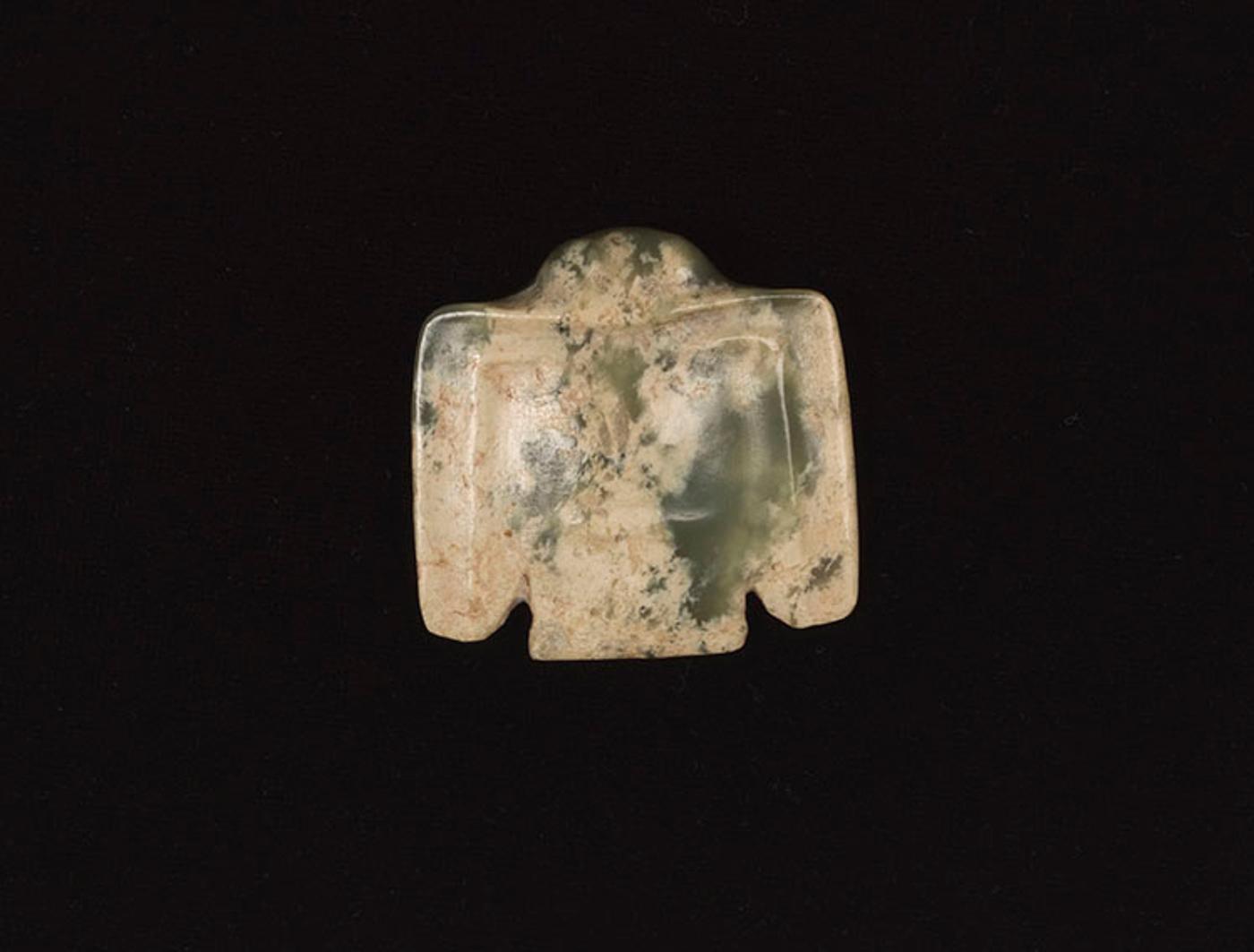 Chinese Art - A Chinese Mottled Celadon Jade 'Eagle' Pendant, Hongshan Culture, Neolithic Period