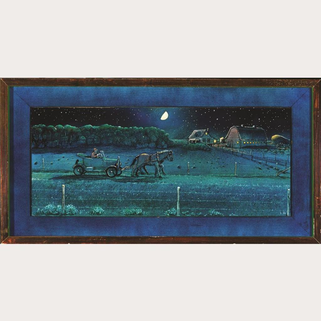 William Kurelek (1927-1977) - Prairie Transport In The Dirty 30’S - The Bennett Buggy