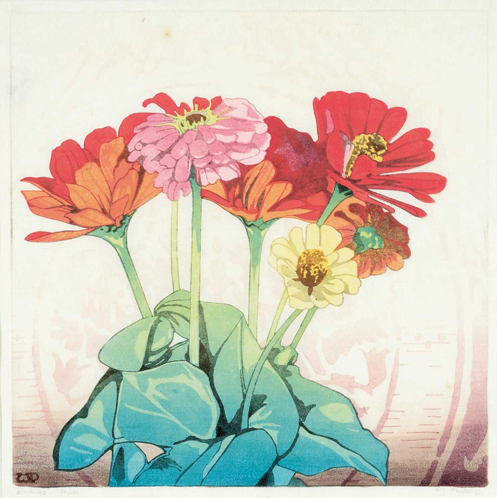Walter Joseph (W.J.) Phillips (1884-1963) - Zinnias #32/100
