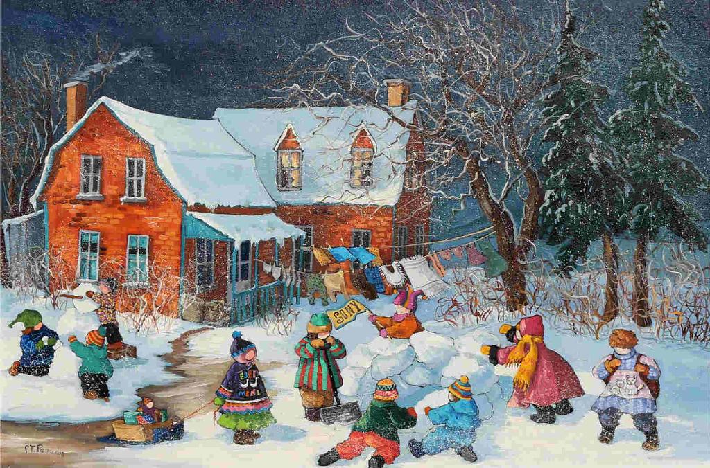 Pauline Thiboudeau Paquin (1952) - Des Petits Travailleurs (Children Building A Fort); 1995