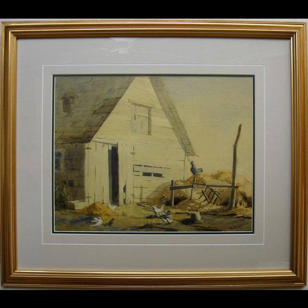 Bernard (1932) - Sunlit Farmyard With Chickens And Birds