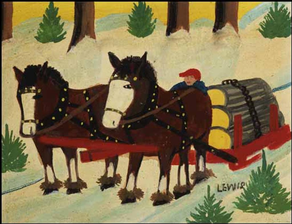 Maud Kathleen Lewis (1903-1970) - Hauling Logs