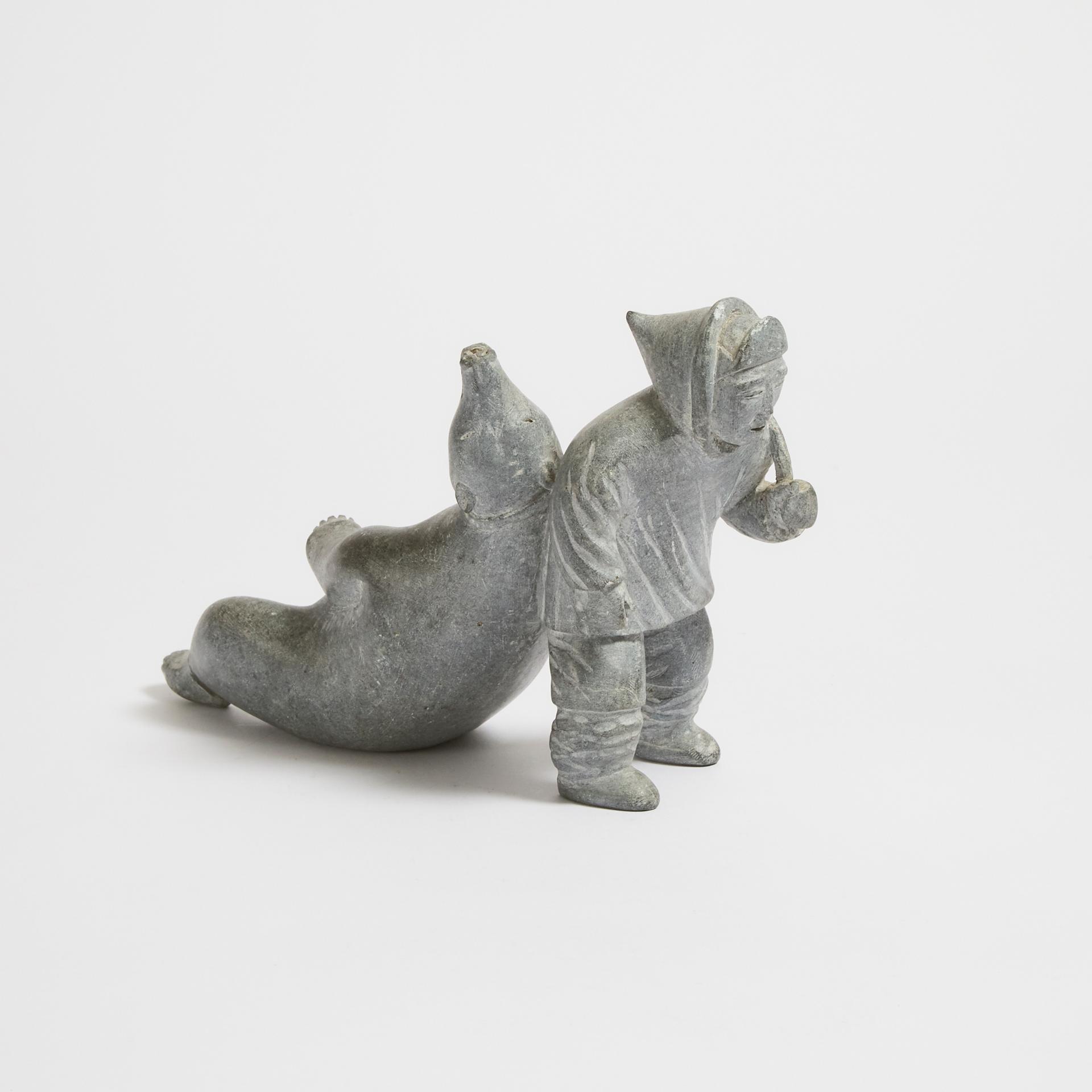 Johnny Issaja Papigatok (1923) - Hunter Dragging Polar Bear