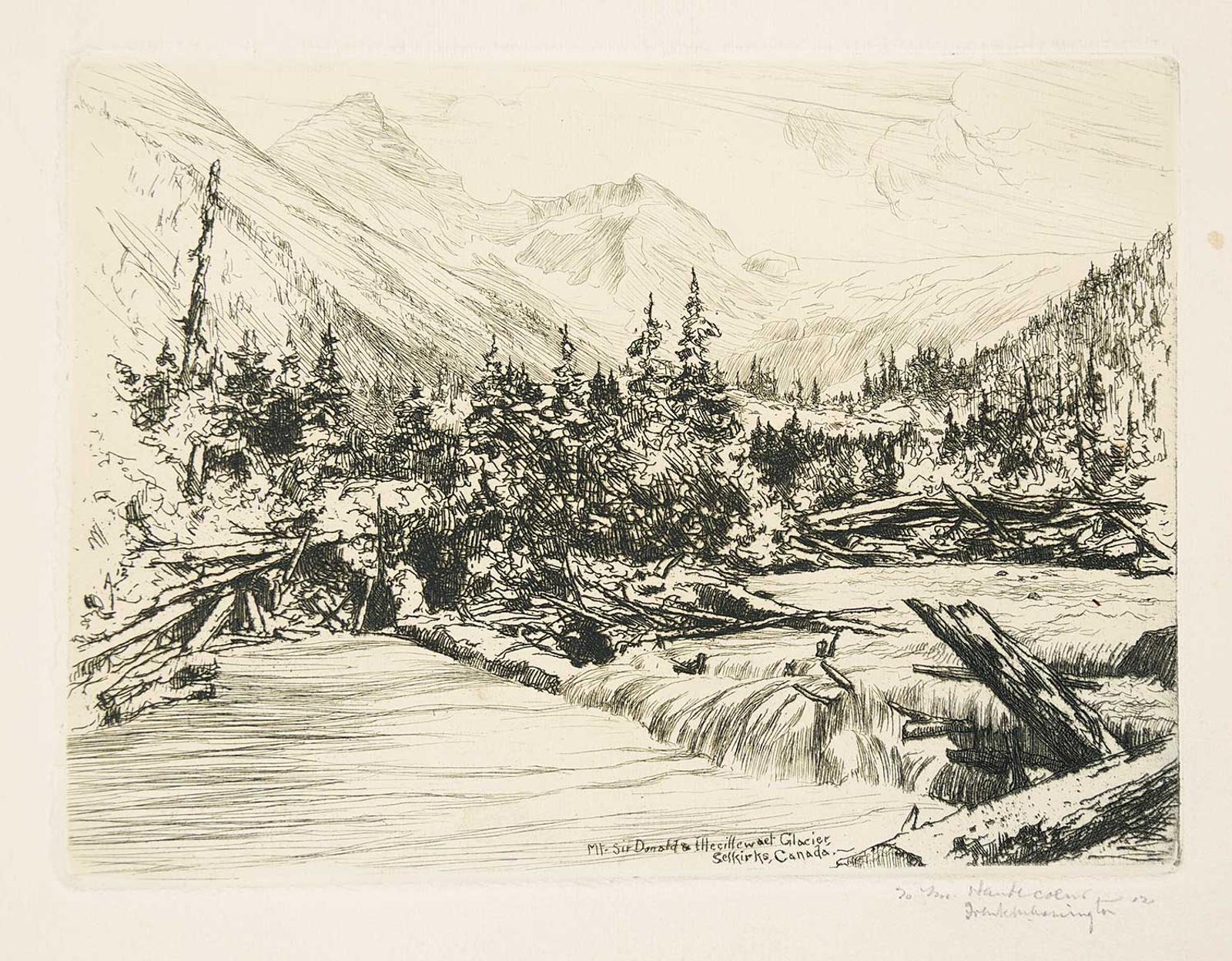 Franklin Milton Armington (1876-1941) - Mt - Sir Donald and Illecillewaet Glacier, Selkirks, Canada