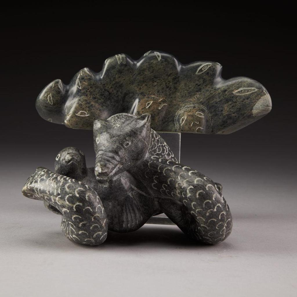 Jimmy Inaarulik Kadyulik (1934) - Bear Headed Serpent;  Mythological Group Of Seal Heads