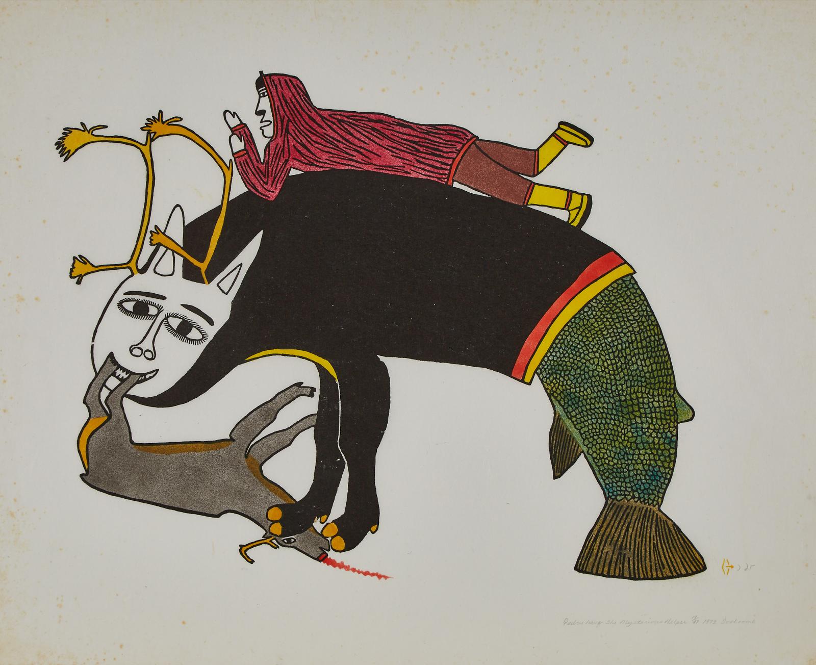 Simon Tookoome (1934-2010) - Qadruhuaq, The Mysterious Helper