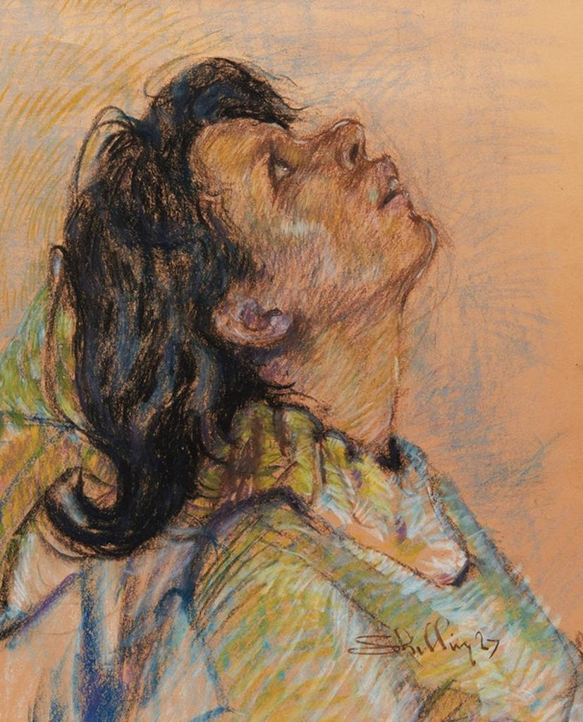 Arthur Shilling (1941-1986) - Woman Gazing Upwards