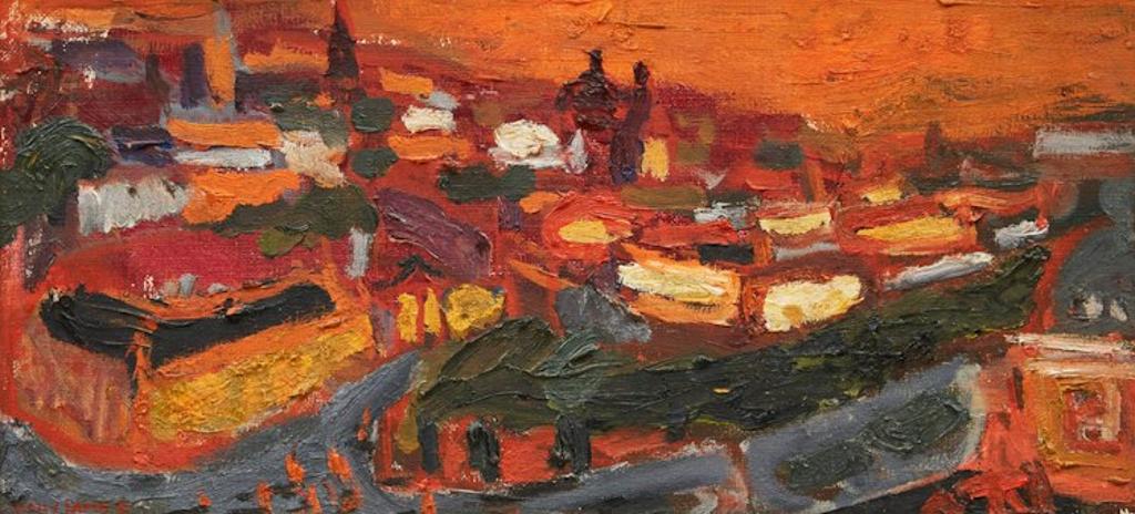 Molly Joan Lamb Bobak (1922-2014) - Town at Evening (St. John’s, Newfoundland)