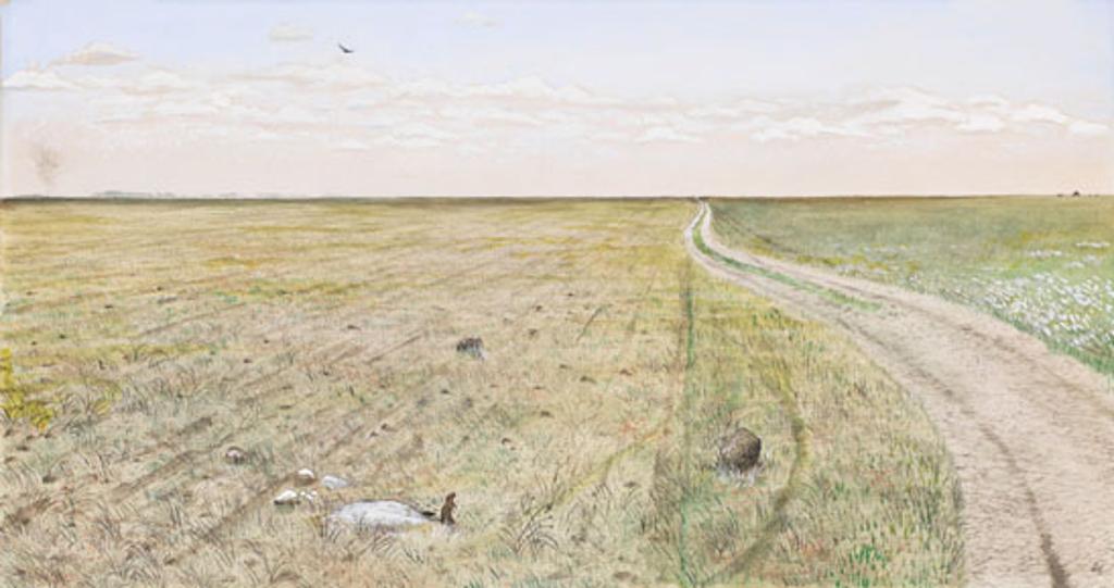 William Kurelek (1927-1977) - Prairie Horizon Swimming in Drought Heat