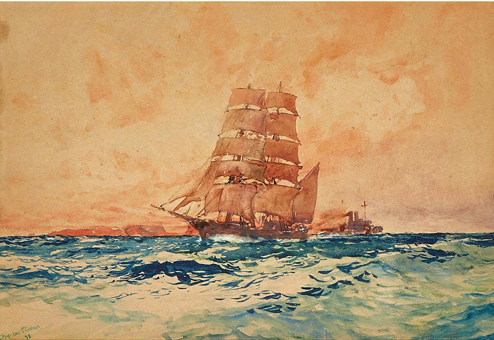 Charles Edward Dixon (1872-1934) - Shipping Near Itchenor, 1898