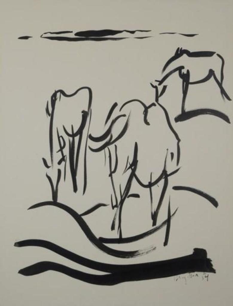 Jean Degottex (1918-1988) - THREE HORSES