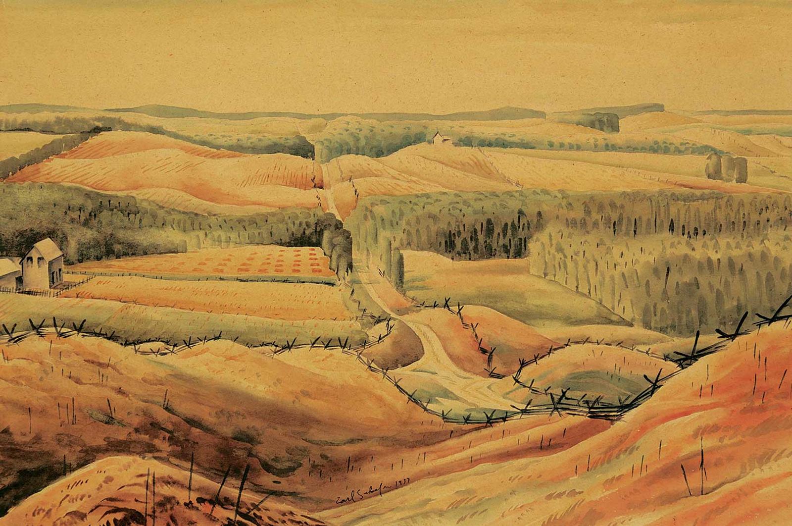 Carl Fellman Schaefer (1903-1995) - Concession Road, Township Bentinck, Hanover, Aug. 2, 1937