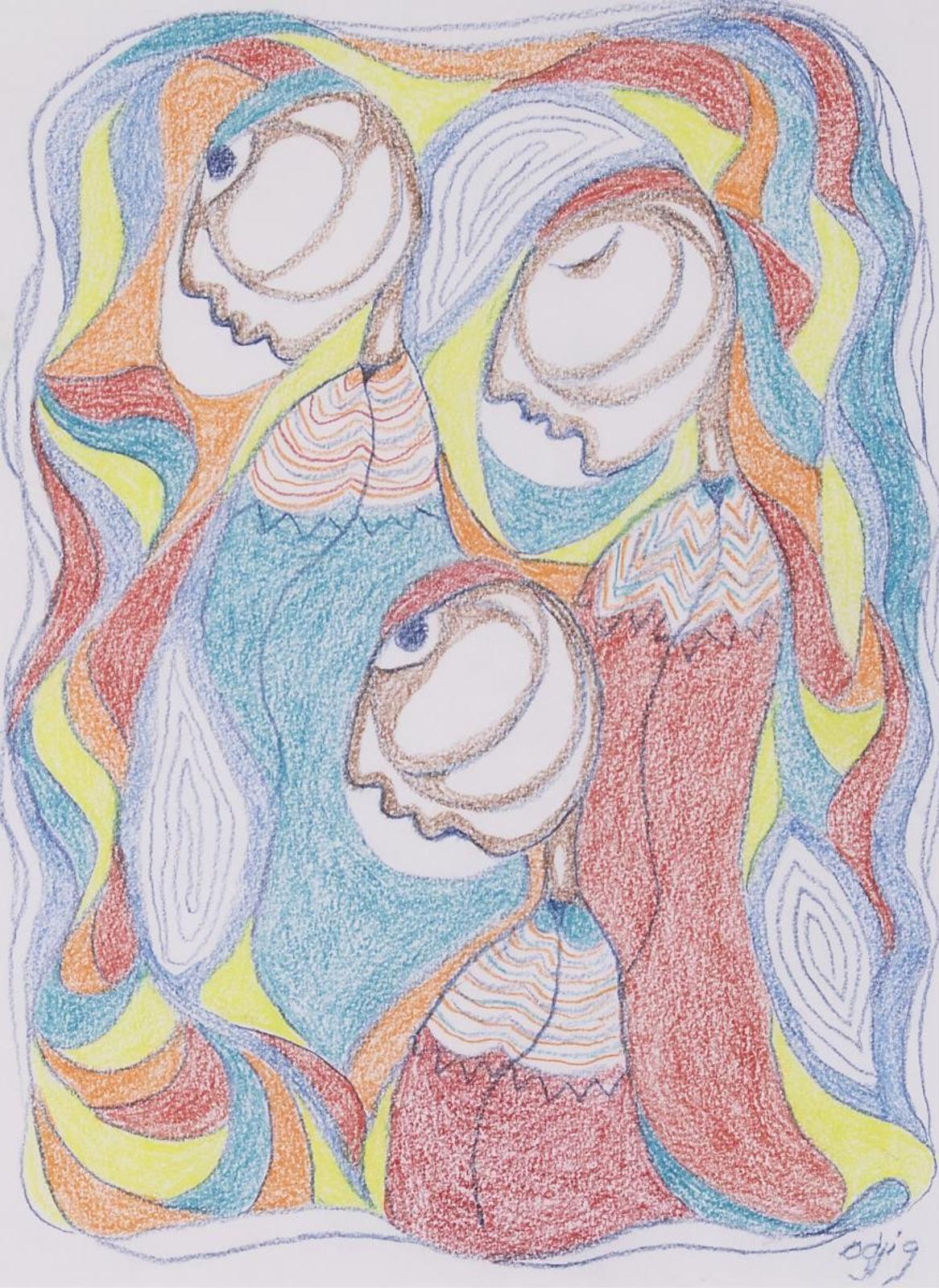Daphne Odjig (1919-2016) - All Dressed To Go; 2015