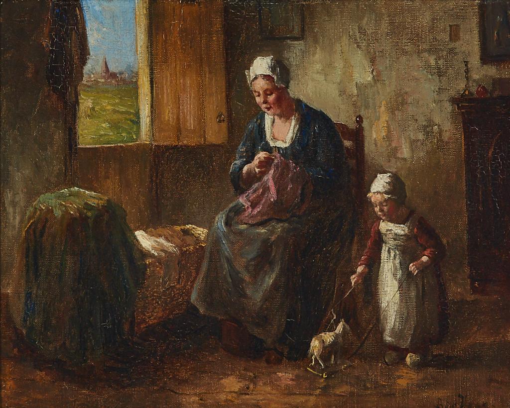 Bernard J. de Hoog (1867-1943) - Minding The New Born