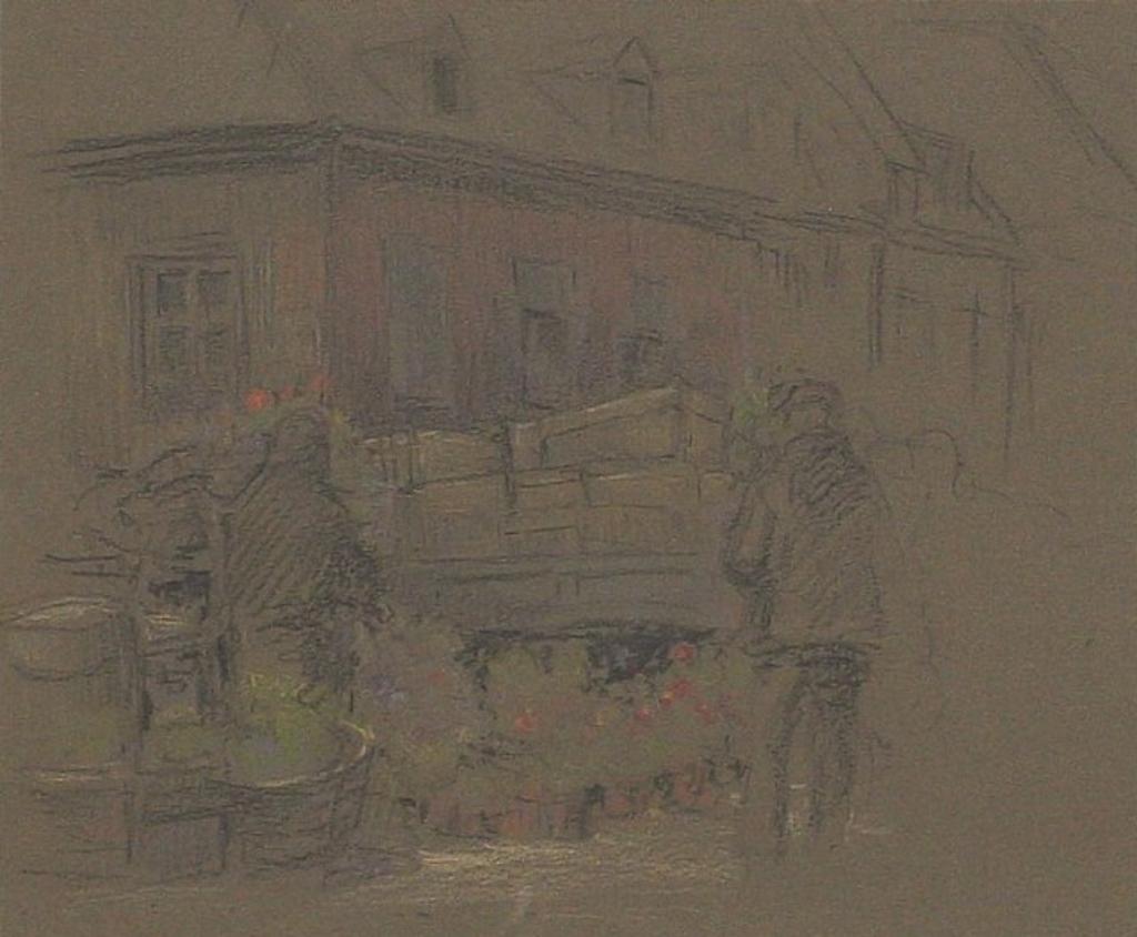Paul Archibald Octave Caron (1874-1941) - Flower Vendors, Montreal,
