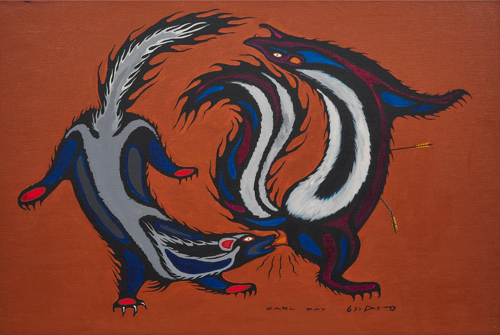 Carl Ray (1942-1978) - Two Wolverines