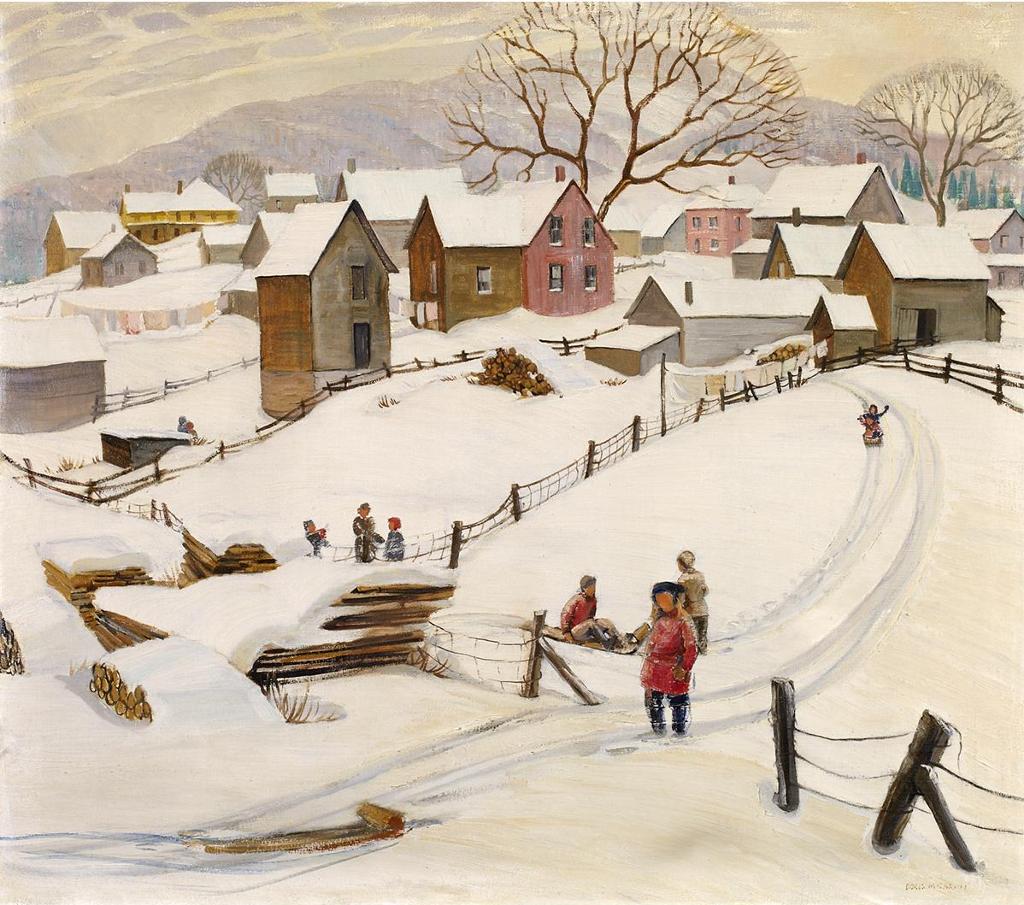 Doris Jean McCarthy (1910-2010) - Children Tobagganing, Haliburton Village