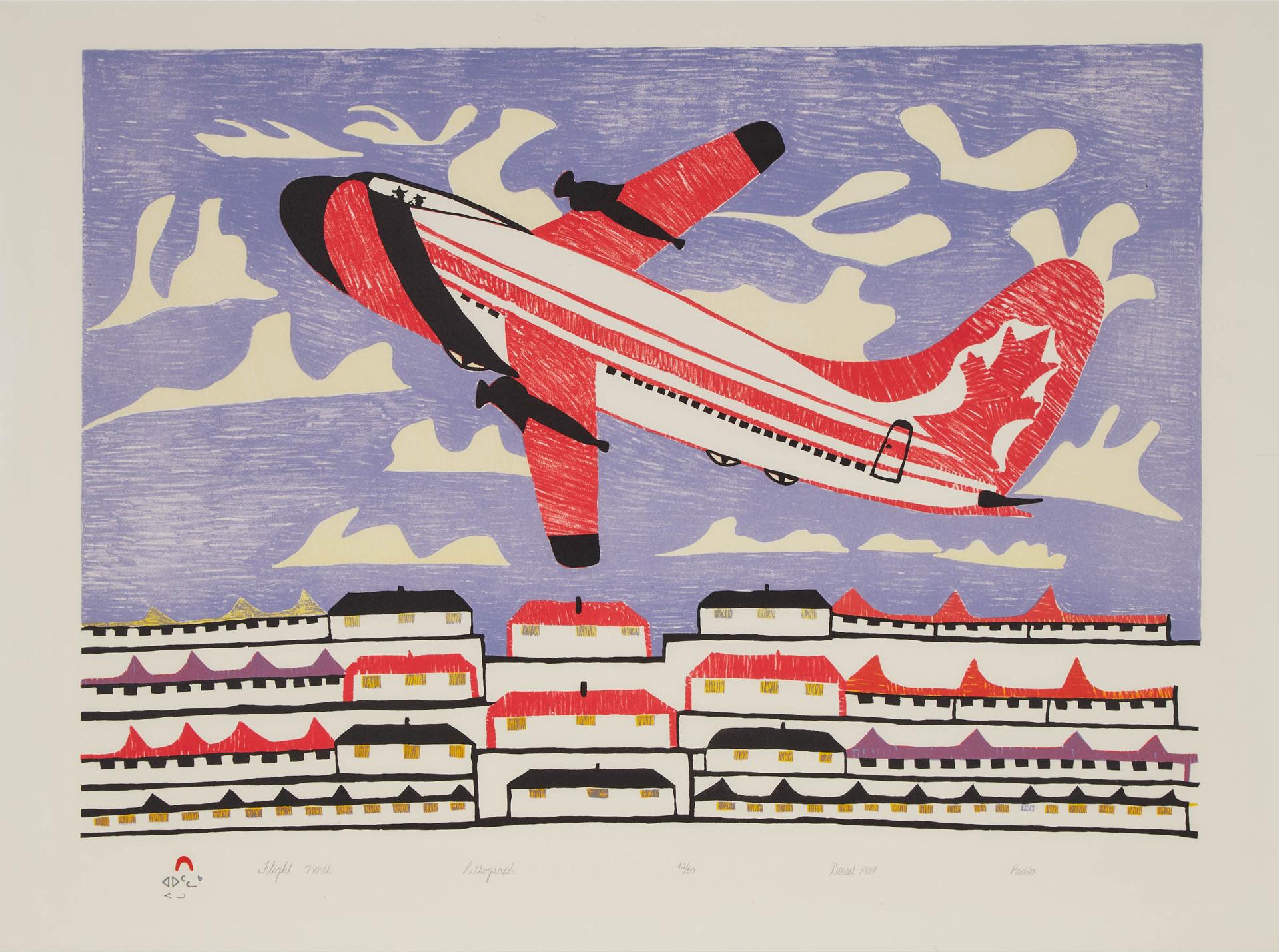 Pudlo Pudlat (1916-1992) - Flight North, 1989