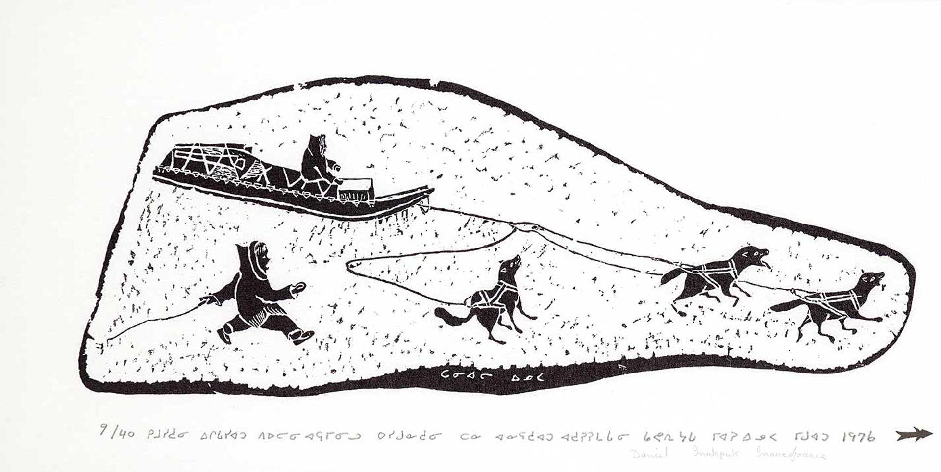 Daniel Inukpuk (1942-2015) - Untitled - Dogsled Team #9/40