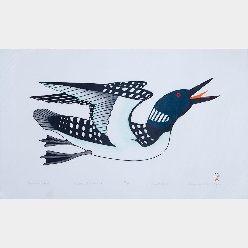 Kananginak Pootoogook (1935-2010) - Loon In Flight