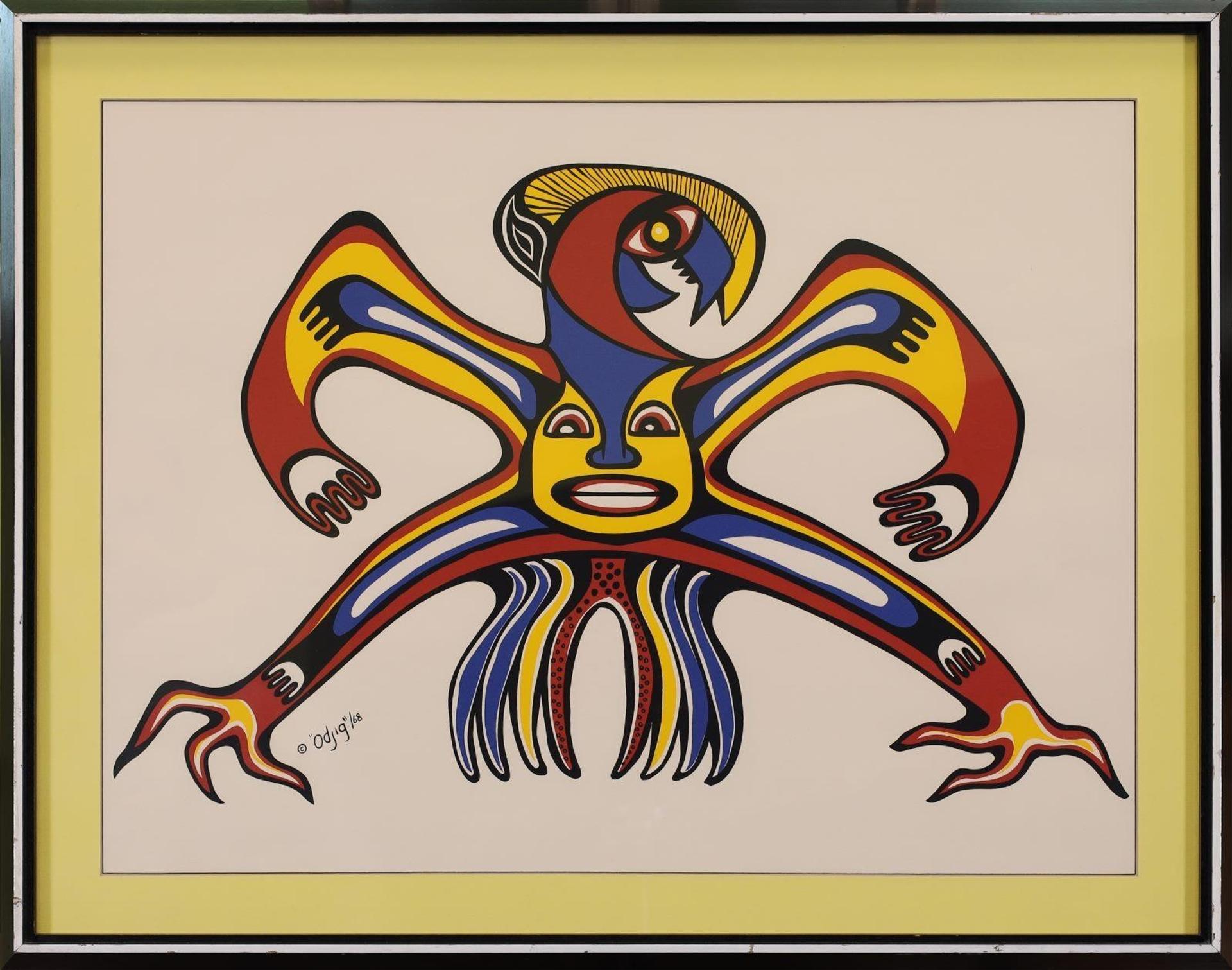 Daphne Odjig (1919-2016) - Spirit of the Mighty Thunderbird; 1968