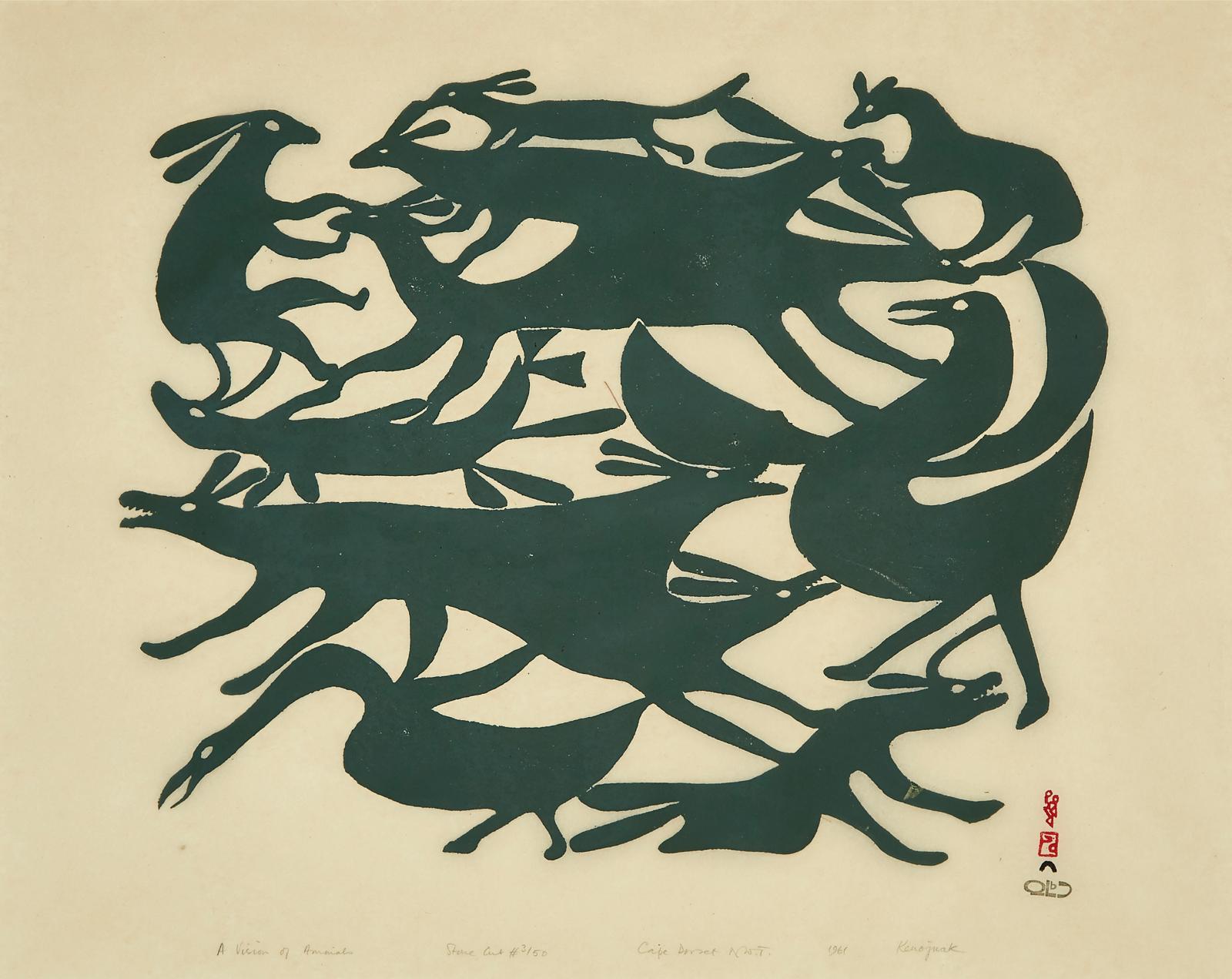 Kenojuak Ashevak (1927-2013) - A Vision Of Animals