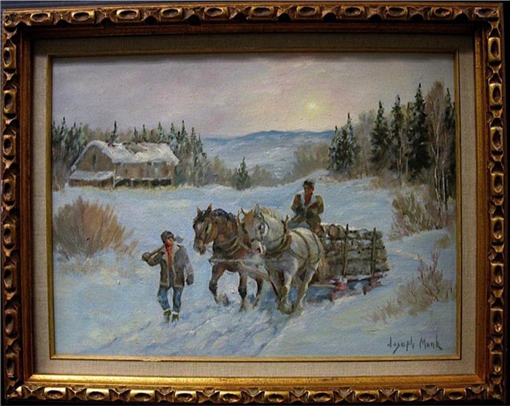 Joseph Monk (1908-1984) - Hauling Logs - Winter