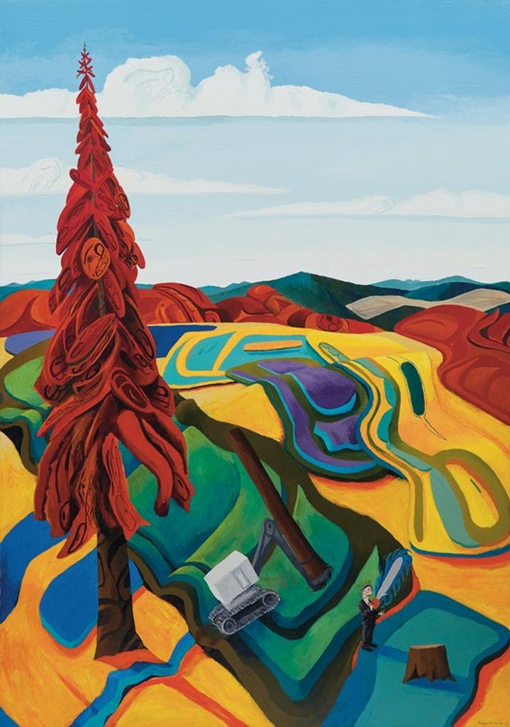 Lawrence Paul Yuxweluptun (1957) - Landscape, Spruce Pine Beetle Kill