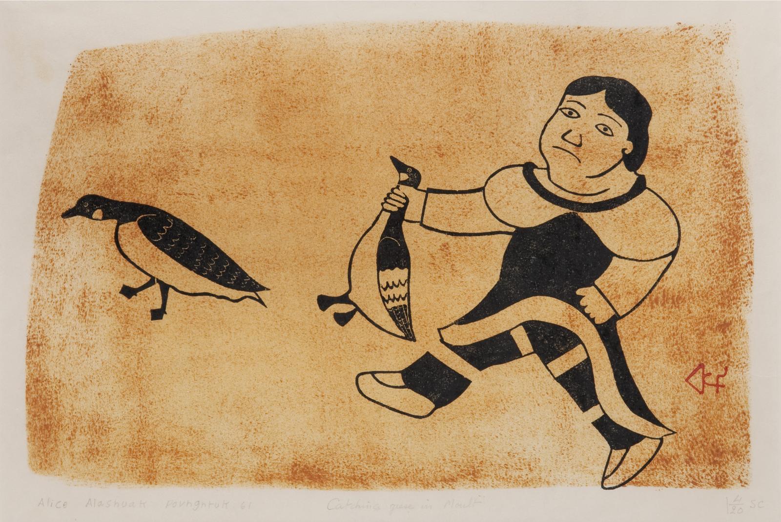 Alice Alashuak (1919) - Catching Geese In Moult