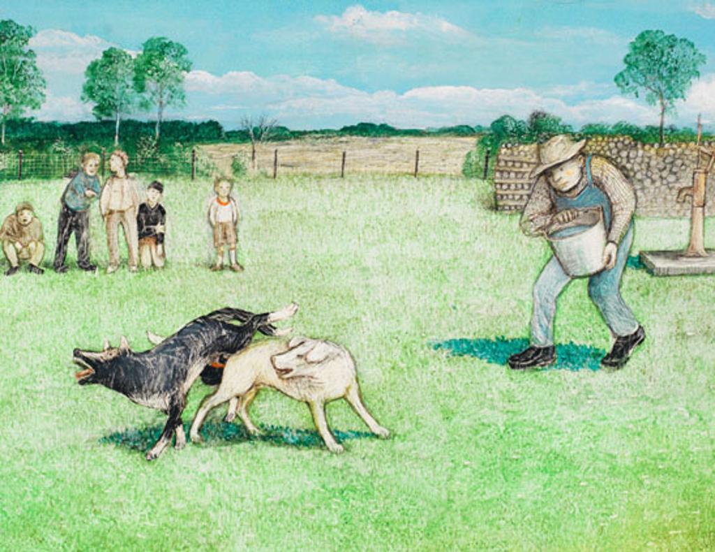 William Kurelek (1927-1977) - What Dogs Have Joined Together Let Man Put Asunder