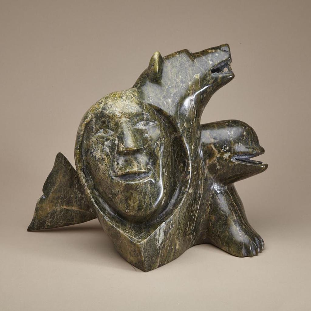 Kellypalik Qimirpik (1948-2017) - Composition With Face, Whale And Polar Bear