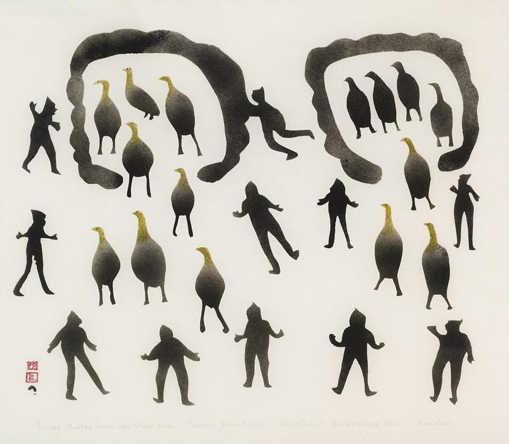 Kiakshuk (1886-1966) - Driving Moulting Geese Into Stone Pens