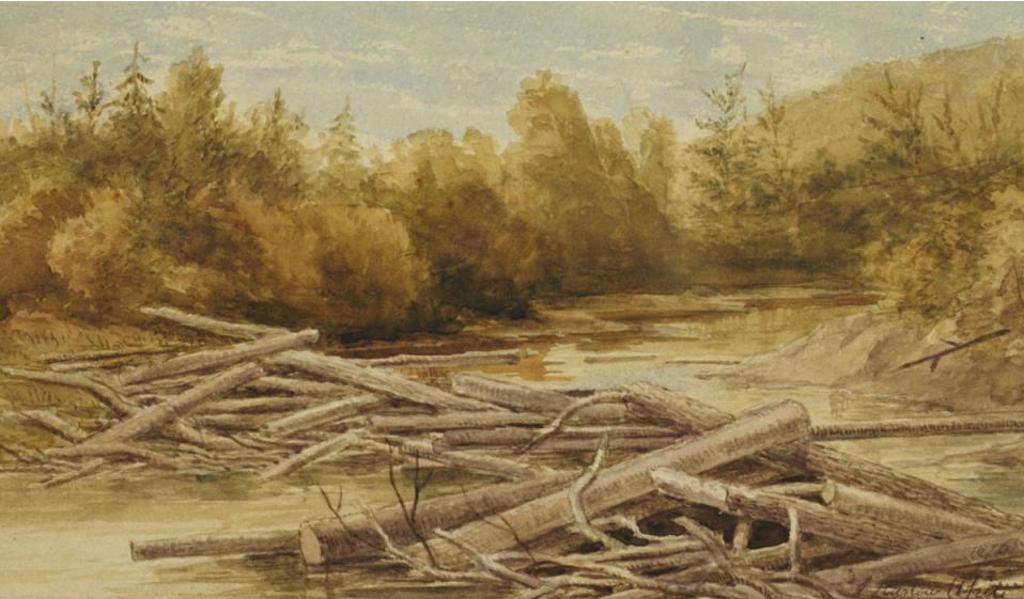 G. Harlow White - Log Dam In Northern Ontario