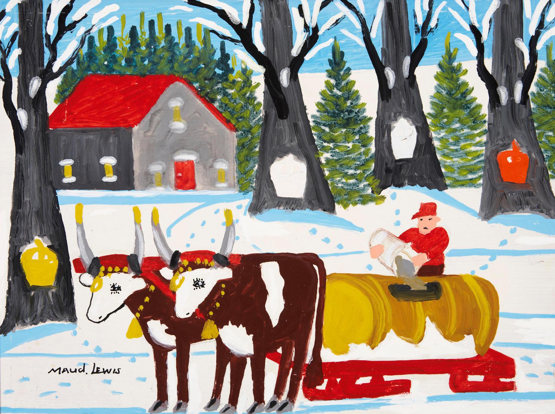 Maud Kathleen Lewis (1903-1970) - Oxen-Sugaring Off