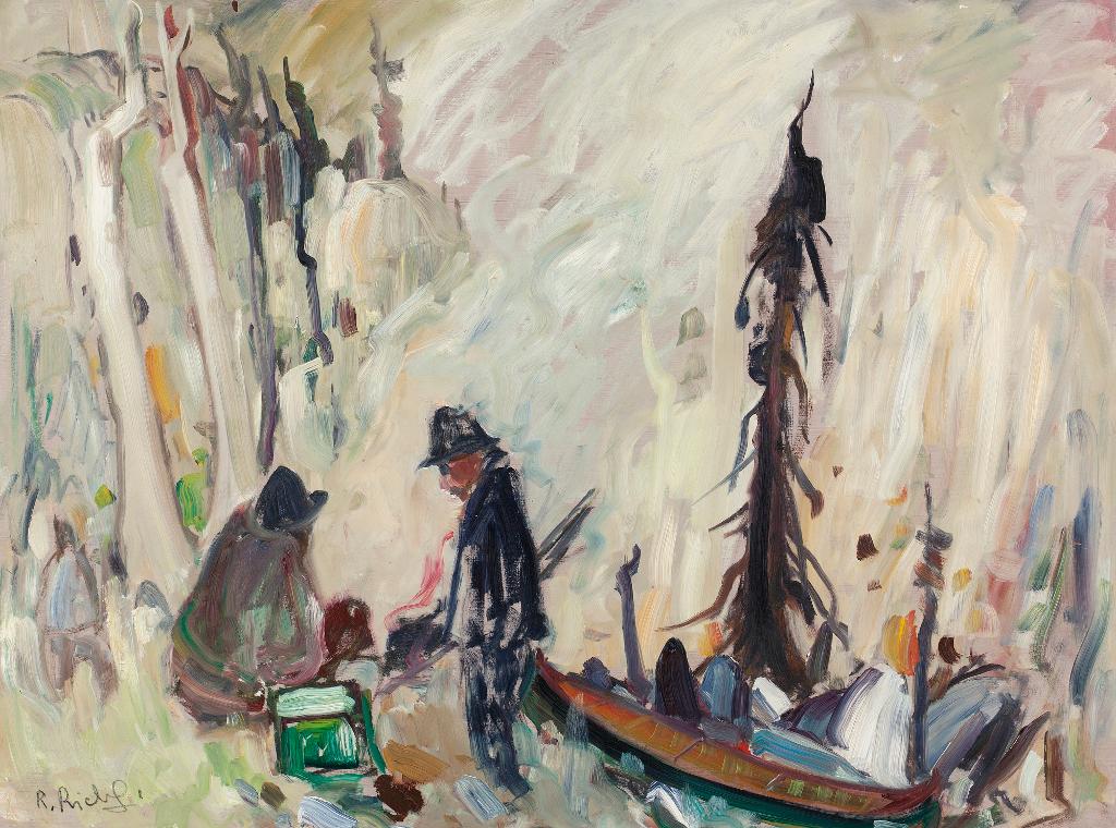 René Jean Richard (1895-1982) - Trappeurs En Forêt