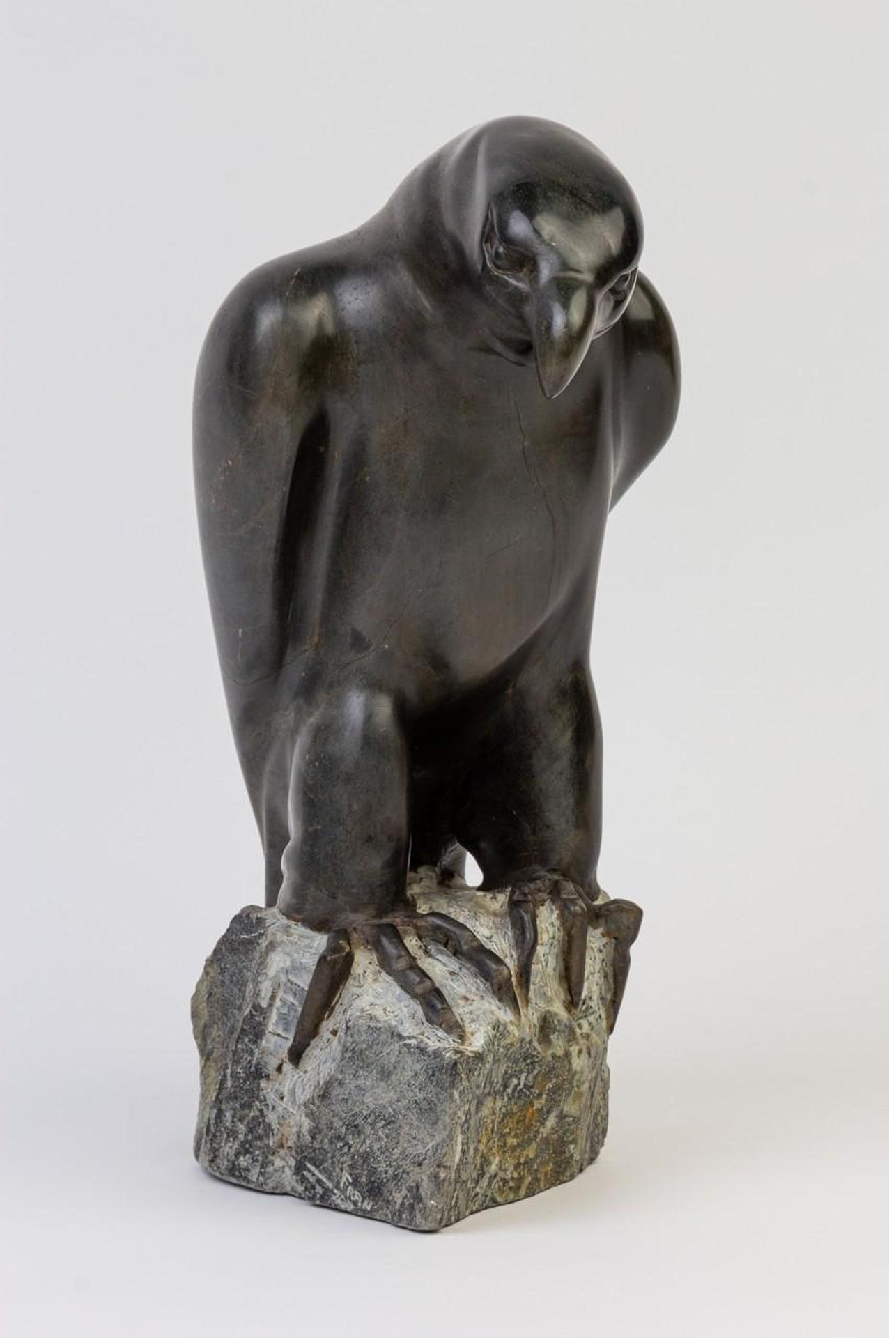 Fran Jenkins (1933-2020) - a green stone carving of an eagle