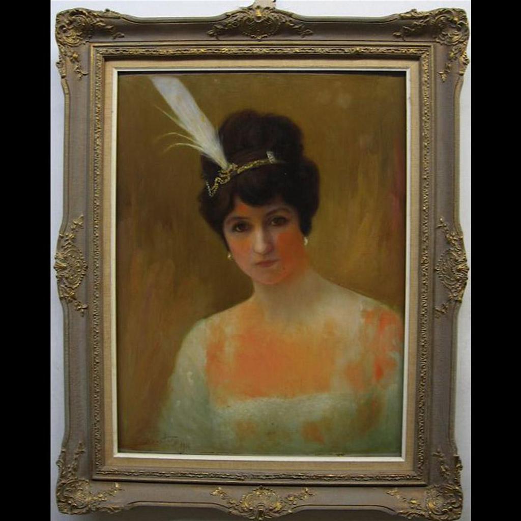 C. Moustakis - Portrait Of A Young Lady In A White Gown