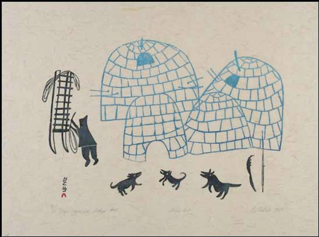 Pitseolak Ashoona (1904-1983) - Man Repairing Sledge #15