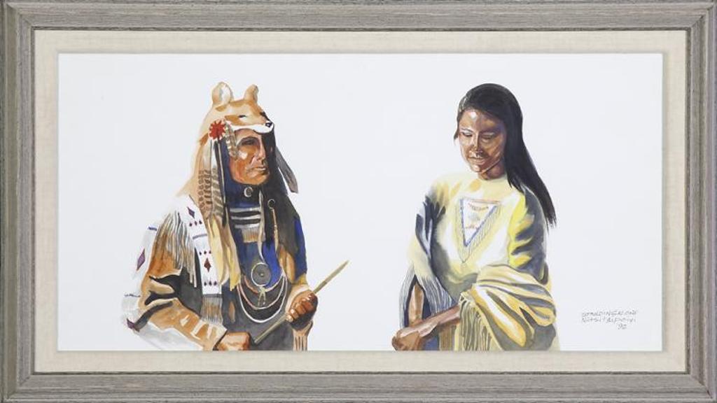 Henry [Niitsitaipoiyi] Standing Alone (1935-2010) - Untitled - Two Figures