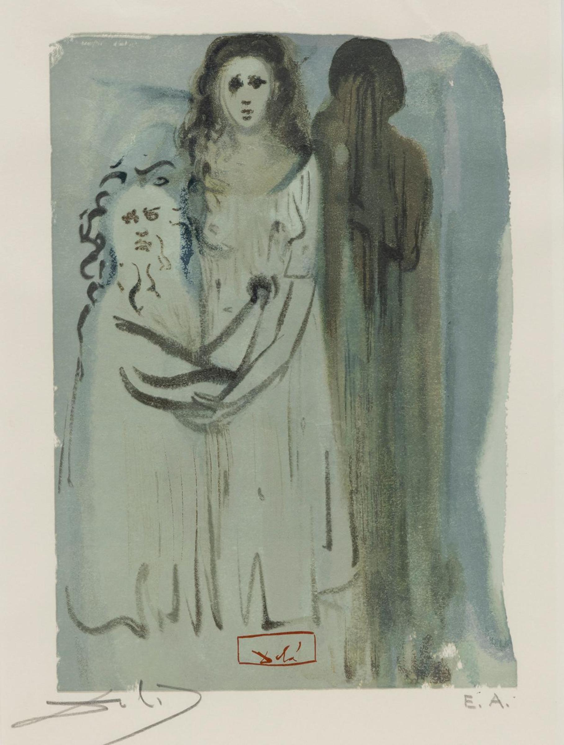 Salvador Dalí (1904-1989) - Divine Comedy, Purgatory #16, In The Cloud of the Angry Ones