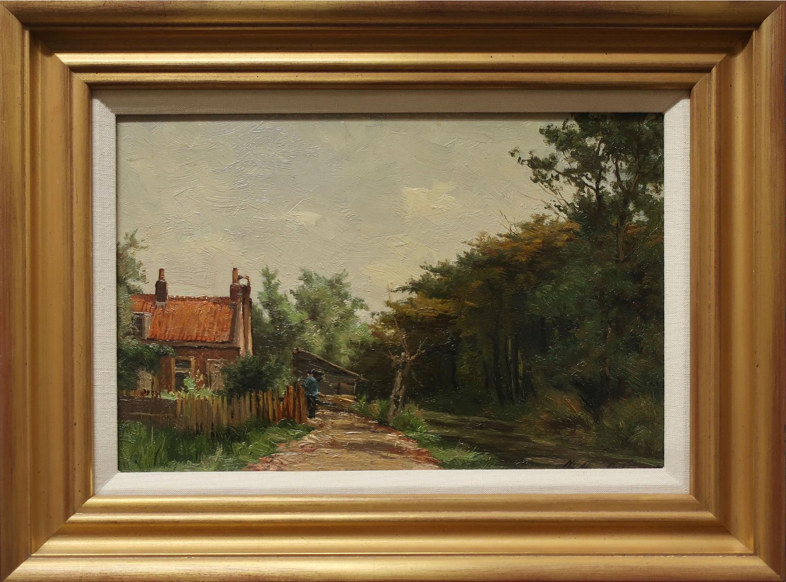 Willem Johannes Opponoorth (1847-1905) - Untitled (Man Standing Outside Cottage)